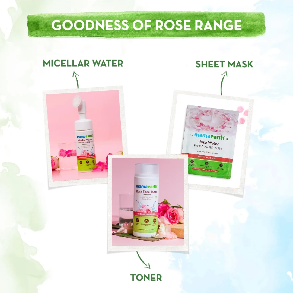 Rose Water Bamboo Sheet Mask with Rose Water and Milk for Glowing Skin, 25g-6.webp